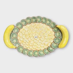 DEPARTMENT 56 Banana Kiwi Slice Platter Serving Tray Banana Handles